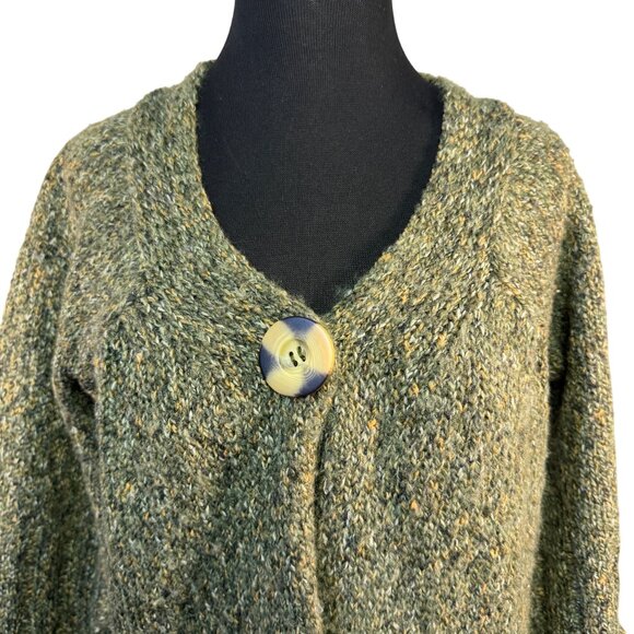 So Wear It Declare It Womens Size Medium Green Textured Knit Cardigan - Picture 2 of 8